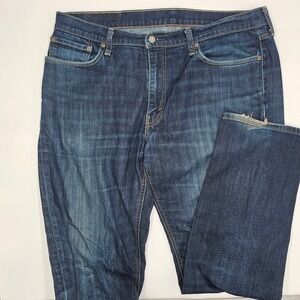 Levi Strauss 541 Athletic Taper Jeans Dark Wash Mens W36 L34 Distressed Hem